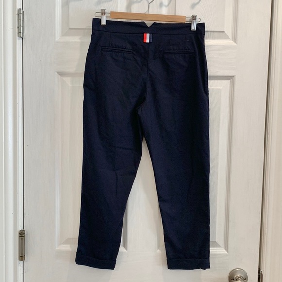 THOM BROWNE Style Crop Navy Trousers - Picture 6 of 16